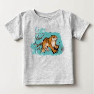 T-shirt Pour Bébé Tableau original Tigre chinois Année Nouveau bébé