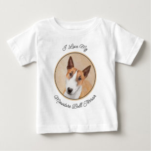 T-shirt Pour Bébé Tabouret miniature Terrier Peinture - Art Chien or