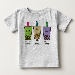T-shirt Pour Bébé Tapioca de taro de lait de boissons de vert de thé