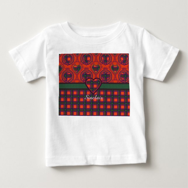 T-shirt Pour Bébé Tartan d'écossais de plaid de clan de Sinclair (Devant)