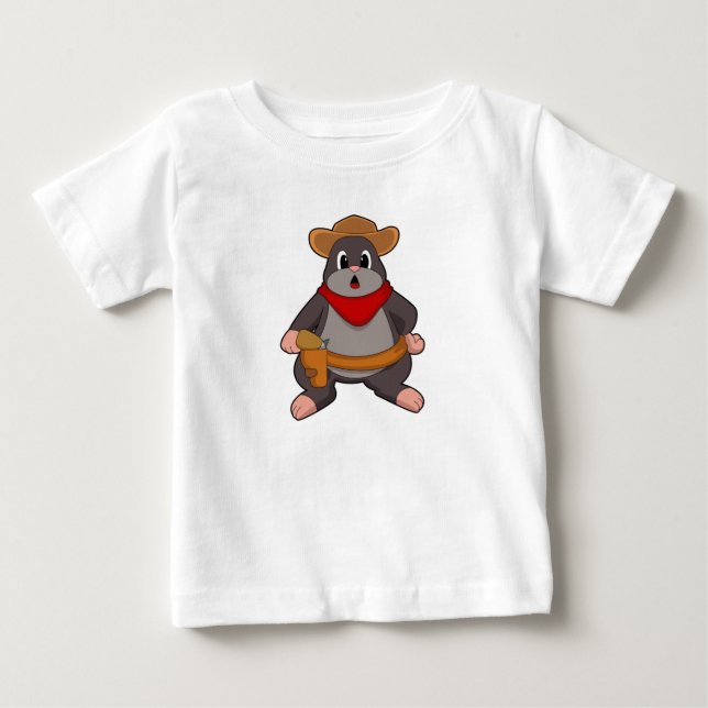 T-shirt Pour Bébé Taupe en Cowboy (Devant)