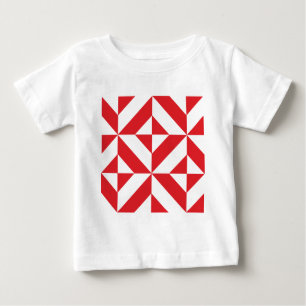 T-shirt Pour Bébé Tchry Red Geometric Deco Cube Pattern