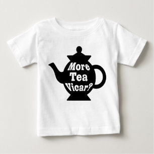 T-shirt Pour Bébé Teapot - Plus de thé Vicar ? - Noir et blanc