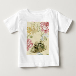 T-shirt Pour Bébé Teapot Tea Party Paris Floral