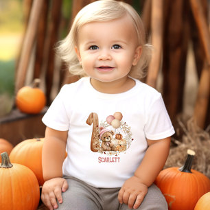 T-shirt Pour Bébé Teddy Bear Fall Beary 1er Birthday Girl