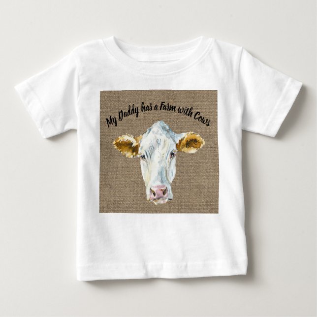T-shirt Pour Bébé Tee pour bébé garçon avec visage de vache (Devant)