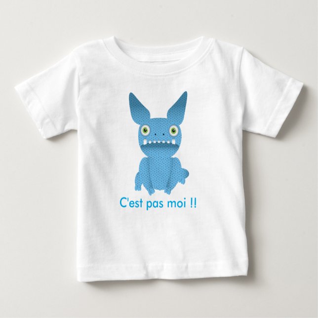 T-shirt Pour Bébé teeshirt enfant monstre bleu (Devant)