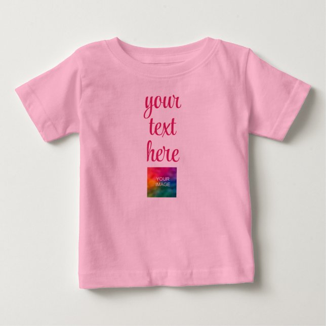 T-shirt Pour Bébé Télécharger votre image Ajouter un Modèle de texte (Devant)