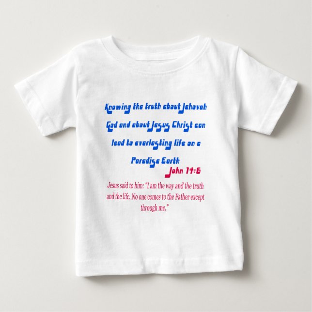 T-shirt Pour Bébé Témoin de Jéhovah Jean14-6 (Devant)