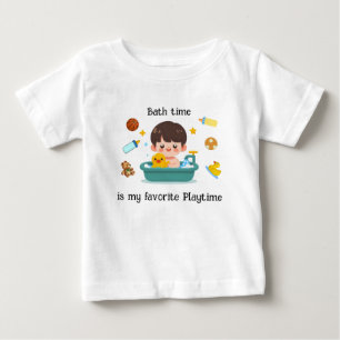 T-shirt Pour Bébé Temps de bain bébé avec jouets