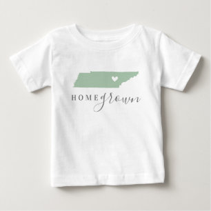 T-shirt Pour Bébé Tennessee Maison cultivée   Carte d'état des coule