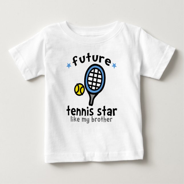 T-shirt Pour Bébé Tennis Comme Frère (Devant)