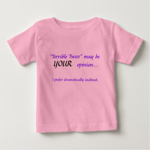 T-shirt Pour Bébé "Terrible Twos" (fille)