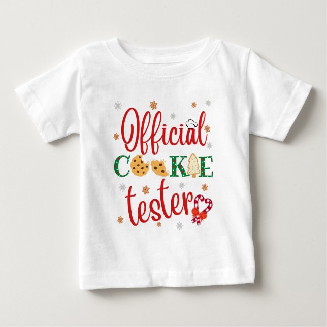 T-shirt Pour Bébé testeur officiel de cookies (Devant)