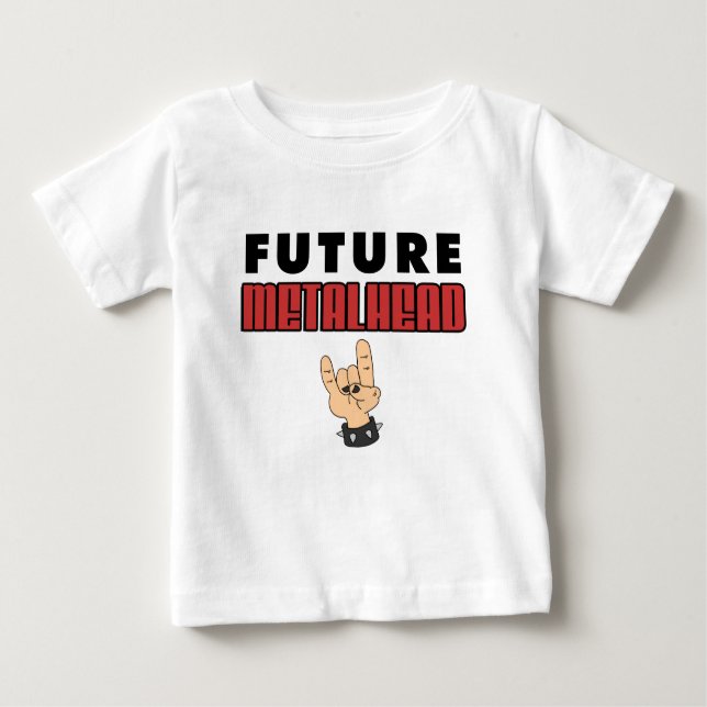 T-shirt Pour Bébé Tête métallique future (Devant)