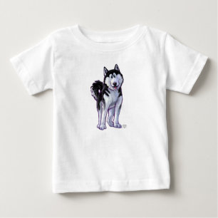 T-shirt Pour Bébé Têtes Husky et Queues