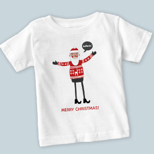 T-shirt Pour Bébé Texte personnalisé Hipster Père Noël