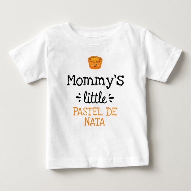 T-shirt Pour Bébé [Texte] Petit Pastel de Nata (Devant)