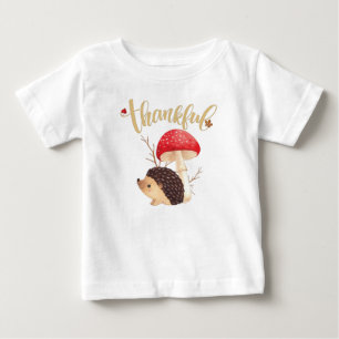 T-shirt Pour Bébé Thanksgiving Cute Kawaii Hedgehog Automne Merci