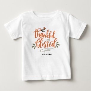 T-shirt Pour Bébé Thanksgiving, Thanksgiving et Blessful Custom Name