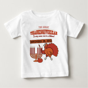T-shirt Pour Bébé 'Thanksgivukkah de fête