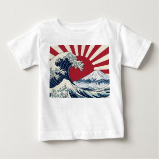 T-shirt Pour Bébé The Great Wave off Kanagawa & rising sun flag