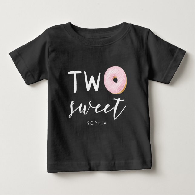 T-shirt Pour Bébé Thème de deux beignes sucrées 2ème fête d'annivers (Devant)