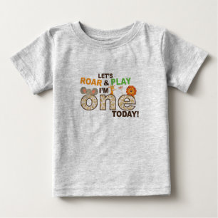 T-shirt Pour Bébé thème zoo / jungle Chemise de 1er anniversaire