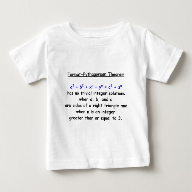 T-shirt Pour Bébé Théorème idiot Fermat-Pythagorien (Devant)