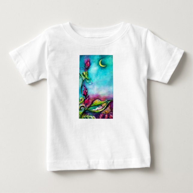 T-SHIRT POUR BÉBÉ THUMBELINA DORMIR ENTRE FEUILLES ROSE (Devant)