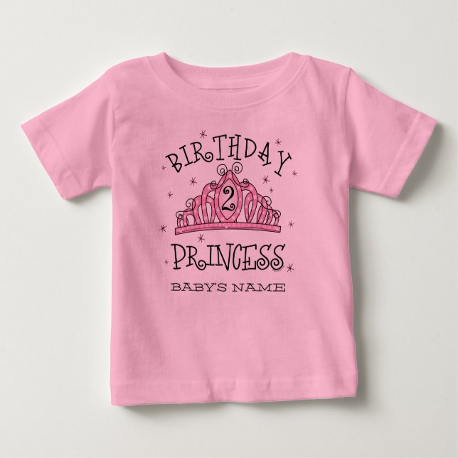 T-shirt Pour Bébé Tiara Princess 2e anniversaire Custom (Devant)