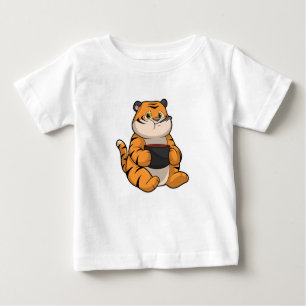 T-shirt Pour Bébé Tiger à manger avec Bowl