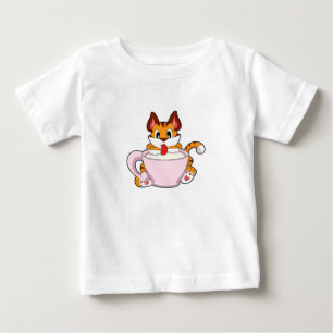 T-shirt Pour Bébé Tiger chat avec la coupe de lait.PNG