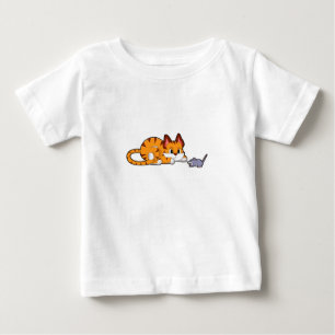 T-shirt Pour Bébé Tiger chat avec souris