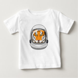 T-shirt Pour Bébé Tiger en astronaute avec casque