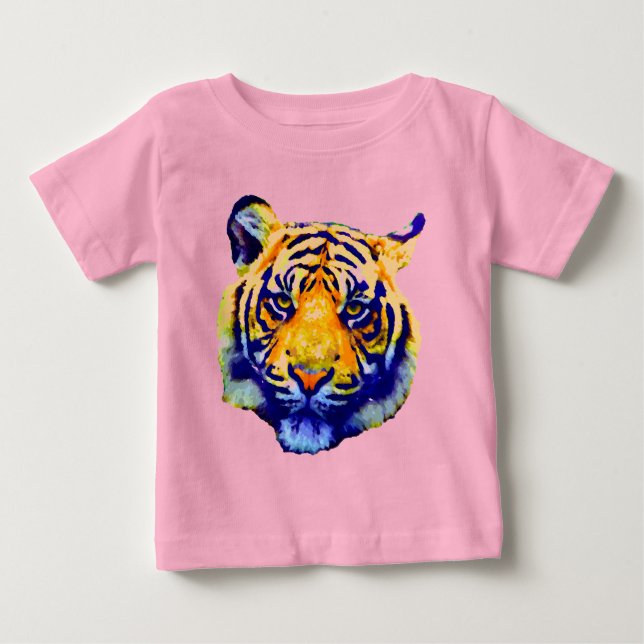 T-shirt Pour Bébé Tiger Eyes Pop Art (Devant)