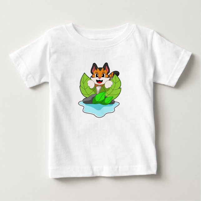 T-shirt Pour Bébé Tigre à la chasse (Devant)
