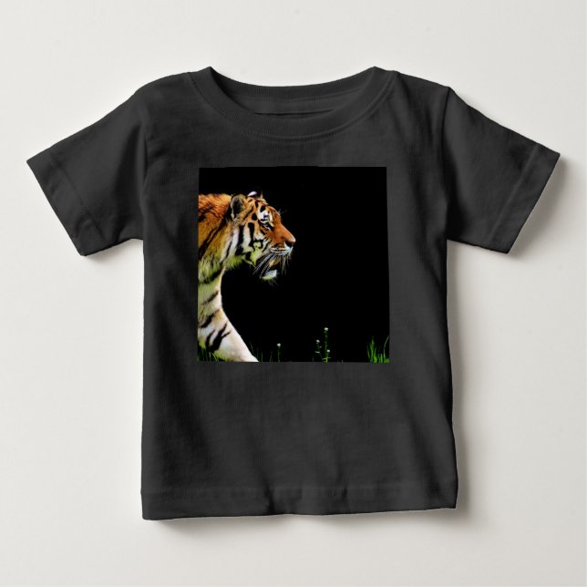 T-shirt Pour Bébé Tigre approchant - Oeuvres d'art d'animaux sauvage (Devant)