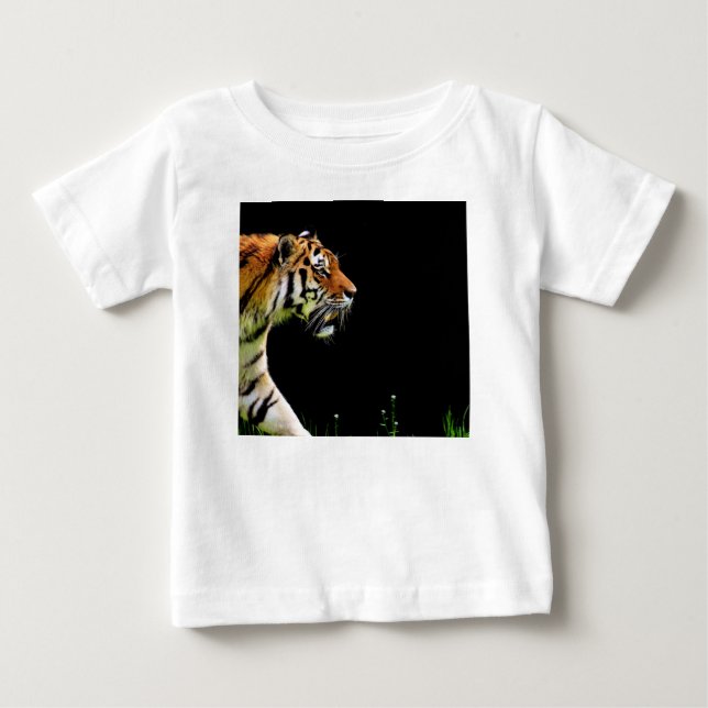 T-shirt Pour Bébé Tigre approchant - Oeuvres d'art d'animaux sauvage (Devant)