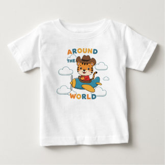 T-shirt Pour Bébé Tigre autour du monde