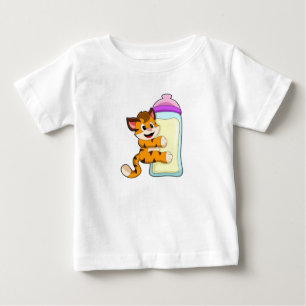 T-shirt Pour Bébé Tigre avec Bébé bouteille de lait