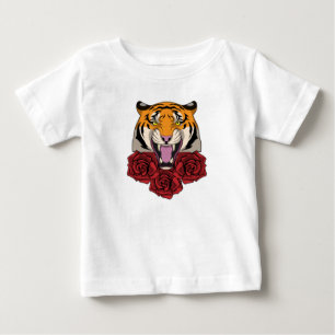 T-shirt Pour Bébé Tigre avec Rose