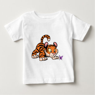 T-shirt Pour Bébé Tigre de bébé avec le papillon