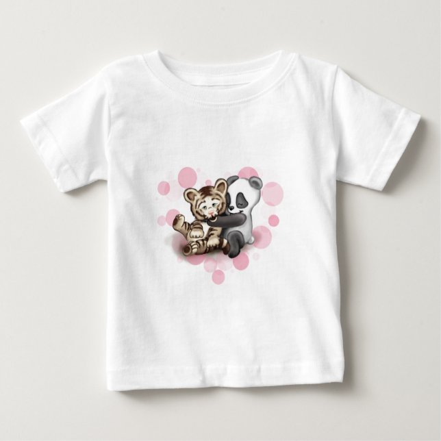 T-shirt Pour Bébé Tigre et panda (Devant)