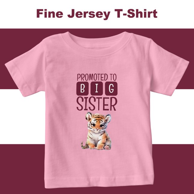 T-shirt Pour Bébé Tigre mignon grande soeur rose (Créateur téléchargé)