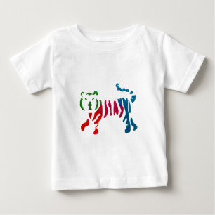 T-shirt Pour Bébé Tigre rayé arc-en-ciel