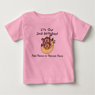 T-shirt Pour Bébé Tirage de singe Twin garçon et fille customisé