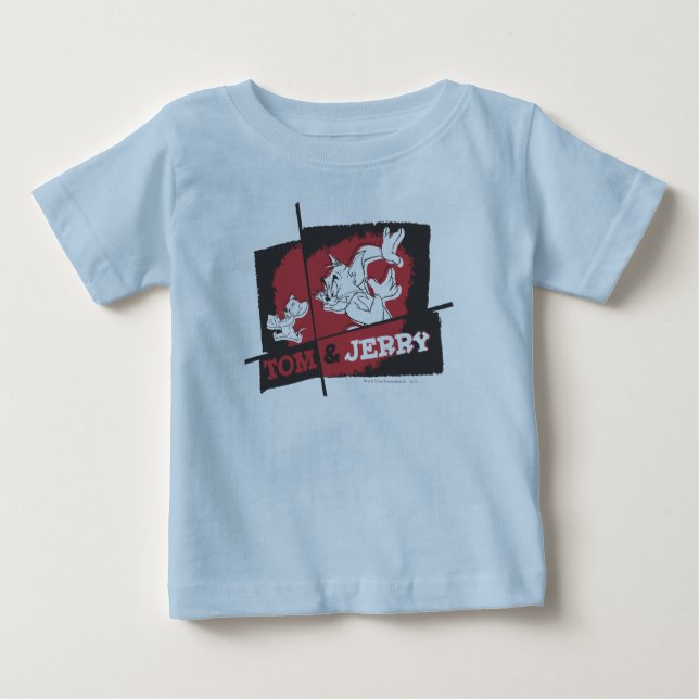 T-shirt Pour Bébé Tom et Jerry Red et Black (Devant)
