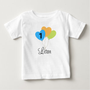 T-shirt Pour Bébé TON DESIGN/Nom de Premier Anniversaire Boy Ballon