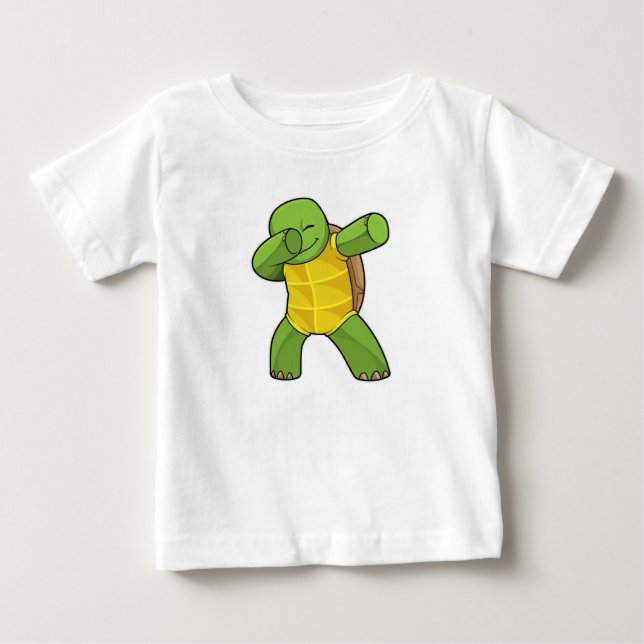 T-shirt Pour Bébé Tortue à Hip hop Dance Dab (Devant)